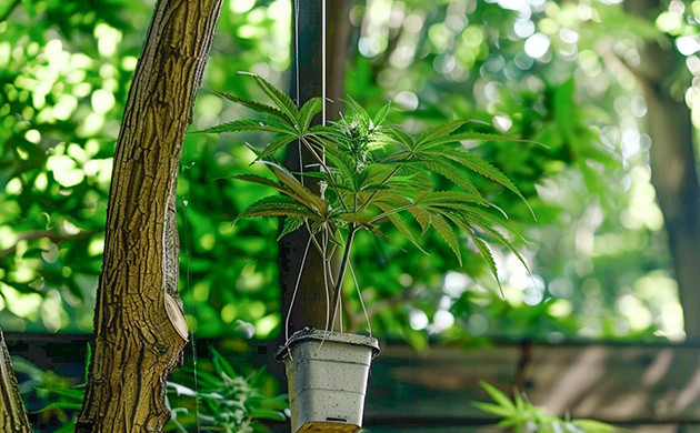Конопля на дереве