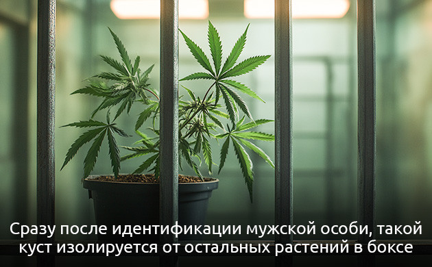 Изоляция мужского куста от женских растений конопли