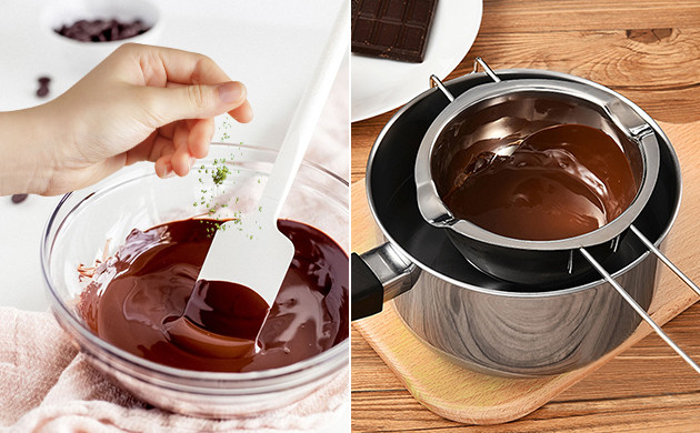 Смешать шоколад с коноплей и растопить в микроволновке